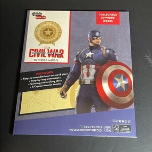 Captain America 3D Wood Model Kit IncrediBuilds LootCrate Marvel Level 2
